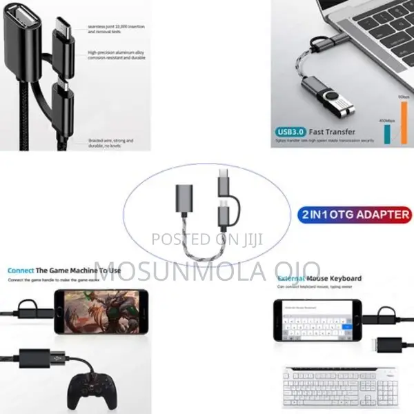128 GB 2 in 1 Set Metal Usb Flash Drive Adapter Cable