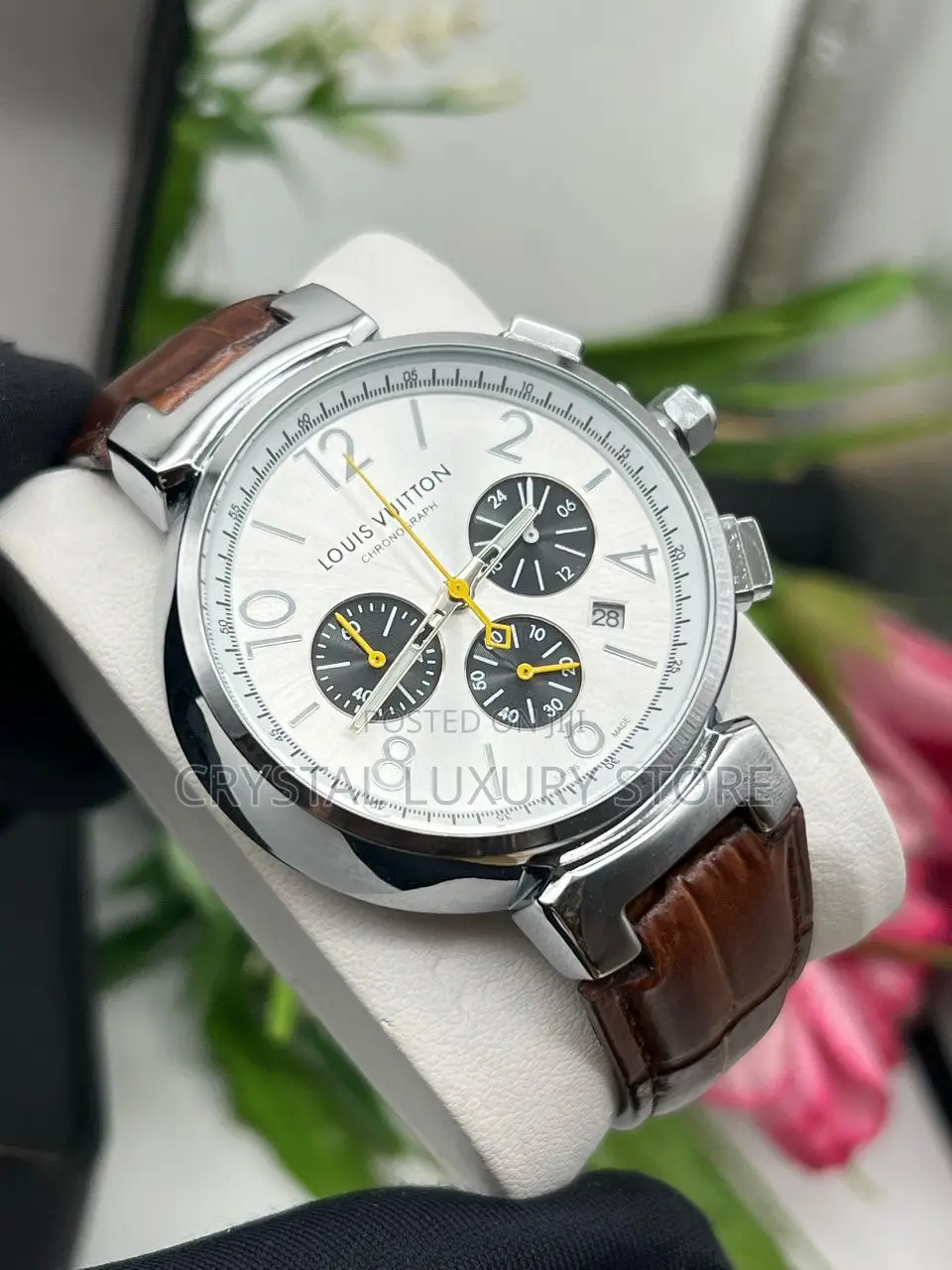 Louis Vuitton Quality Men Genuine Leather Wristwatch
