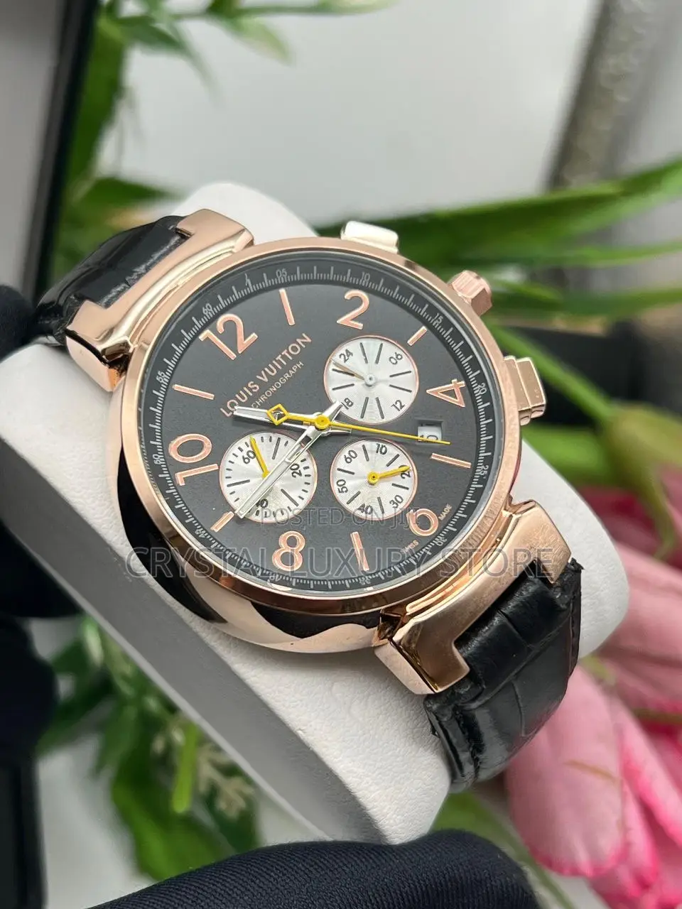 Louis Vuitton Quality Men Genuine Leather Wristwatch