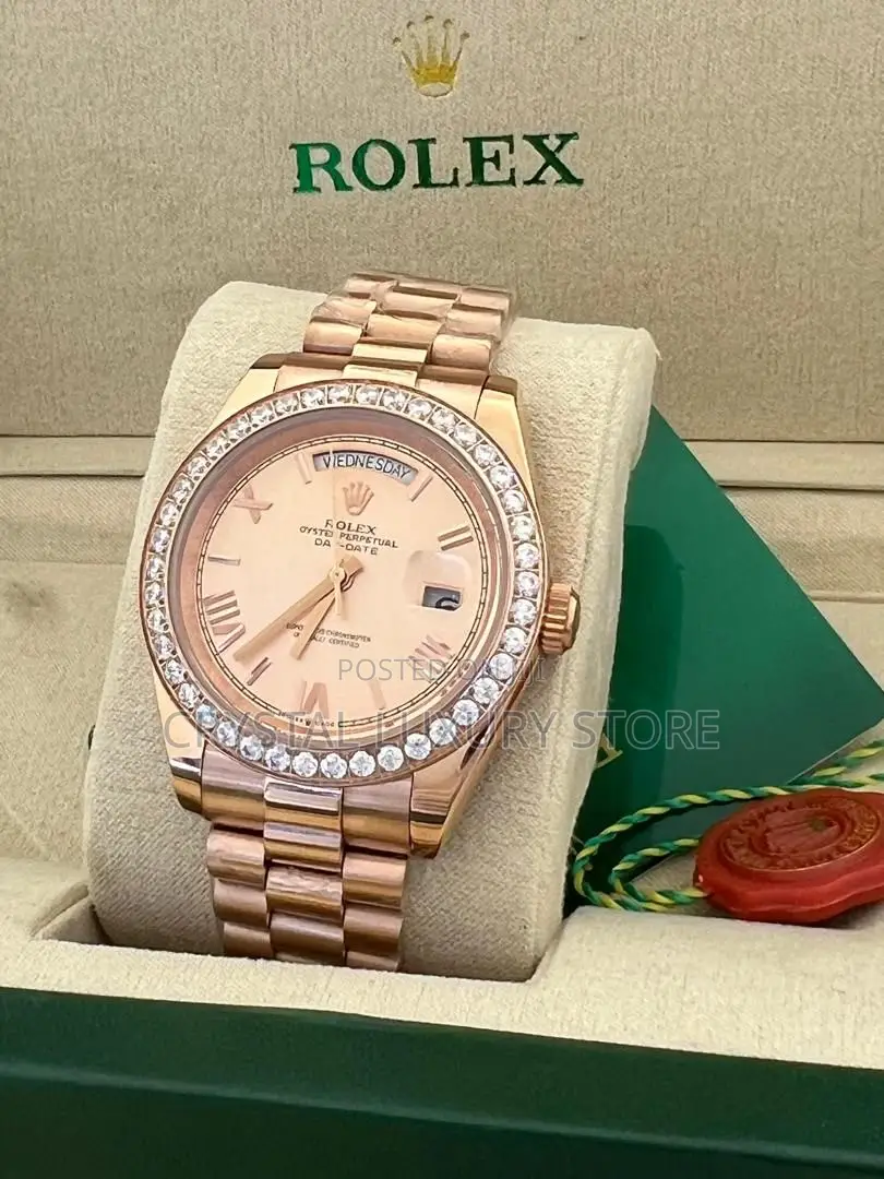 Rolex Quality Luxury Men Genuine Chain Strap Wristwatchb