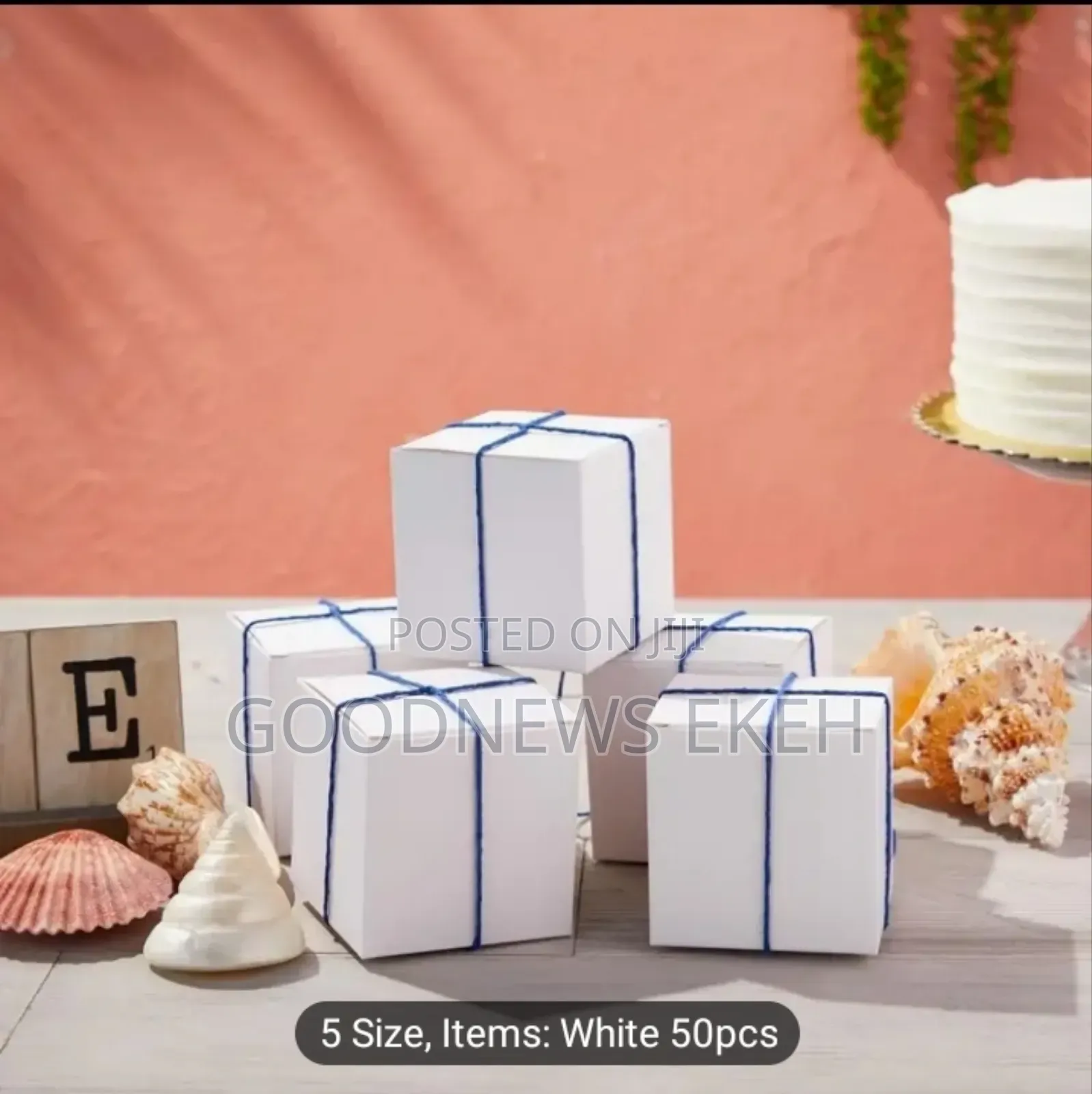 50-Pack White Paper Gift Boxes With Lids - Assorted Sizes