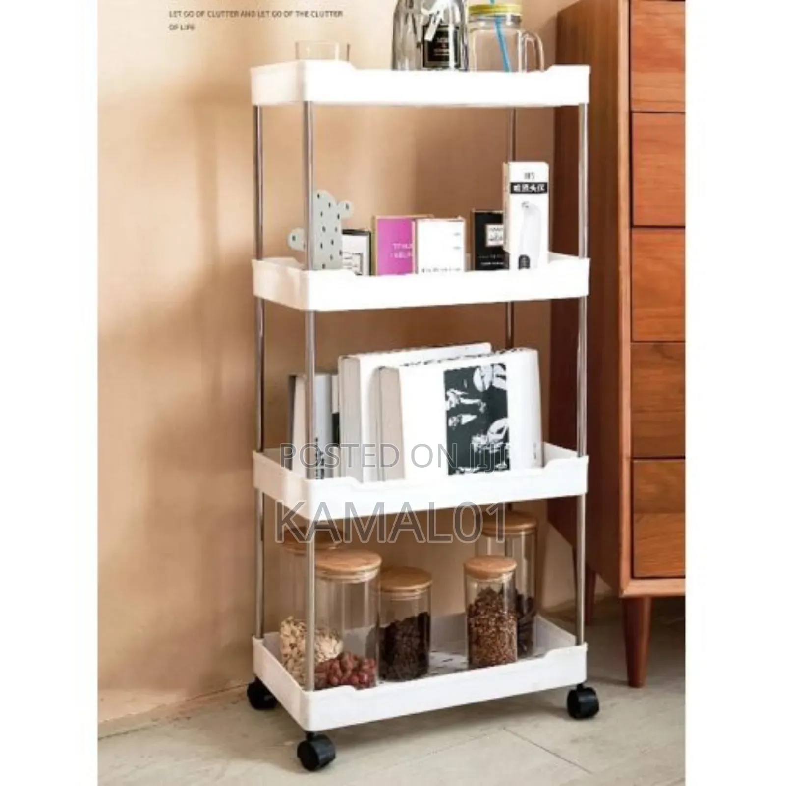 4 Tier Rolling Storage Cart With Wheels