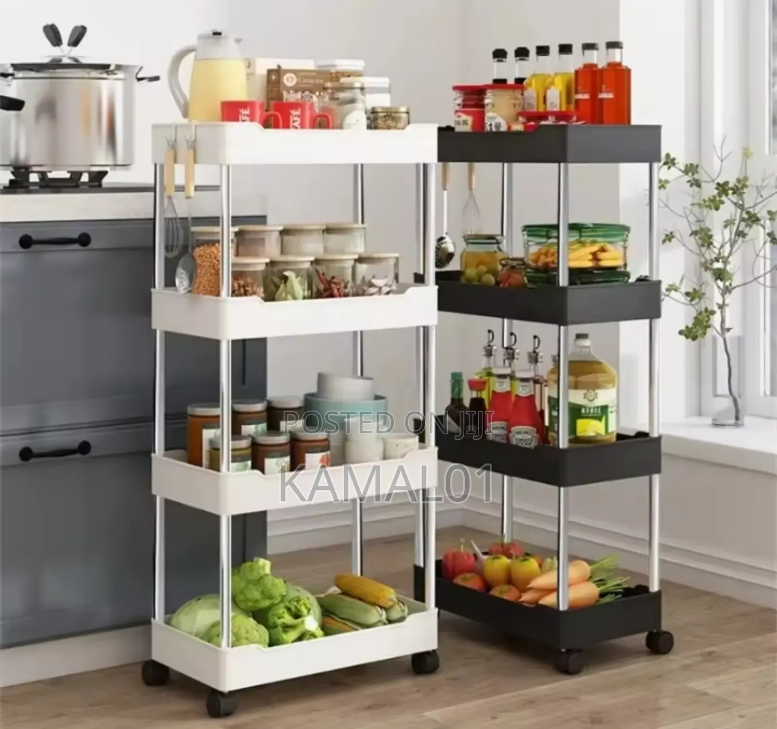 4 Tier Rolling Storage Cart With Wheels