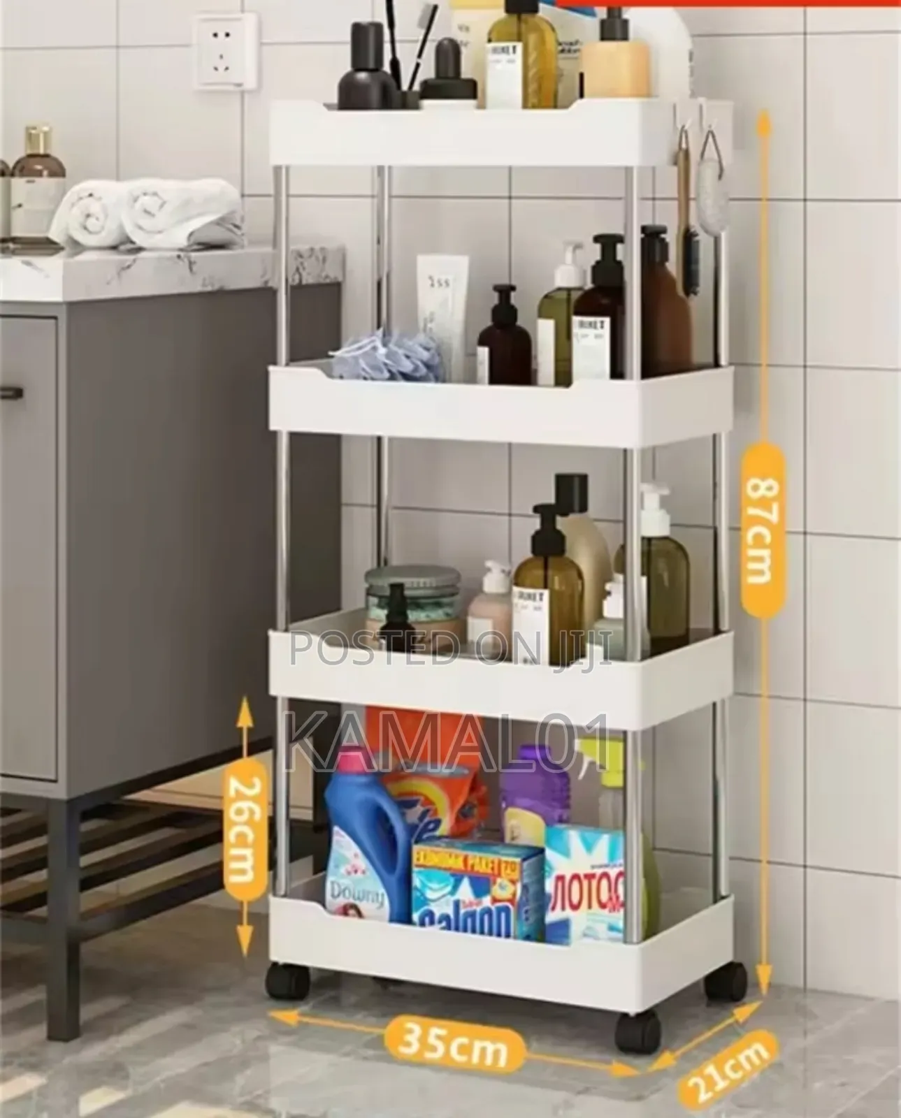 4 Tier Rolling Storage Cart With Wheels