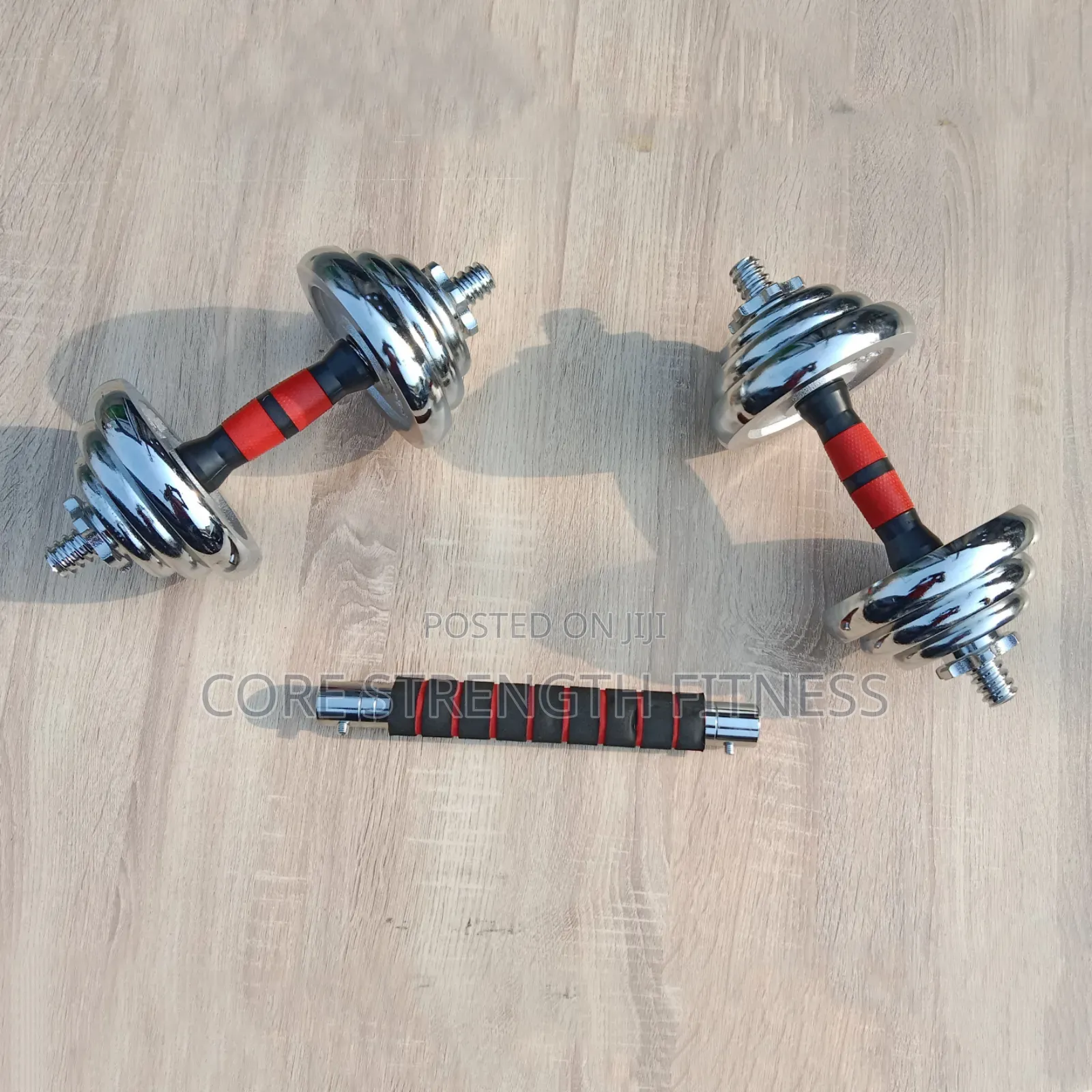 Convertible Pairs of 10kg Dumbbell and Barbell (20kg Total)