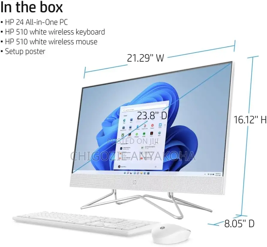 New Desktop Computer HP AiO 24 4GB SSD 256GB
