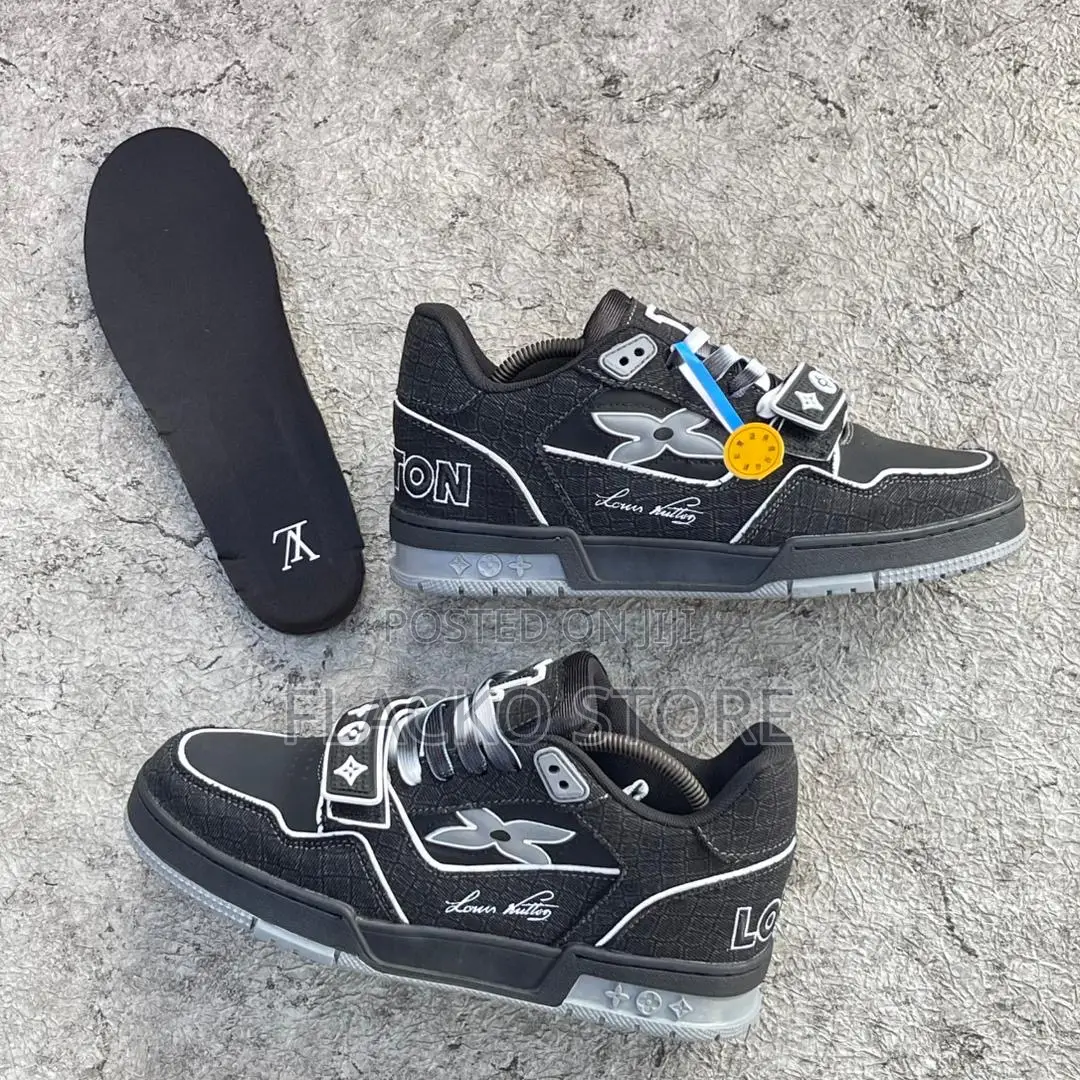 Original Louis Vuitton Denim Embossed Trainer Sneakers