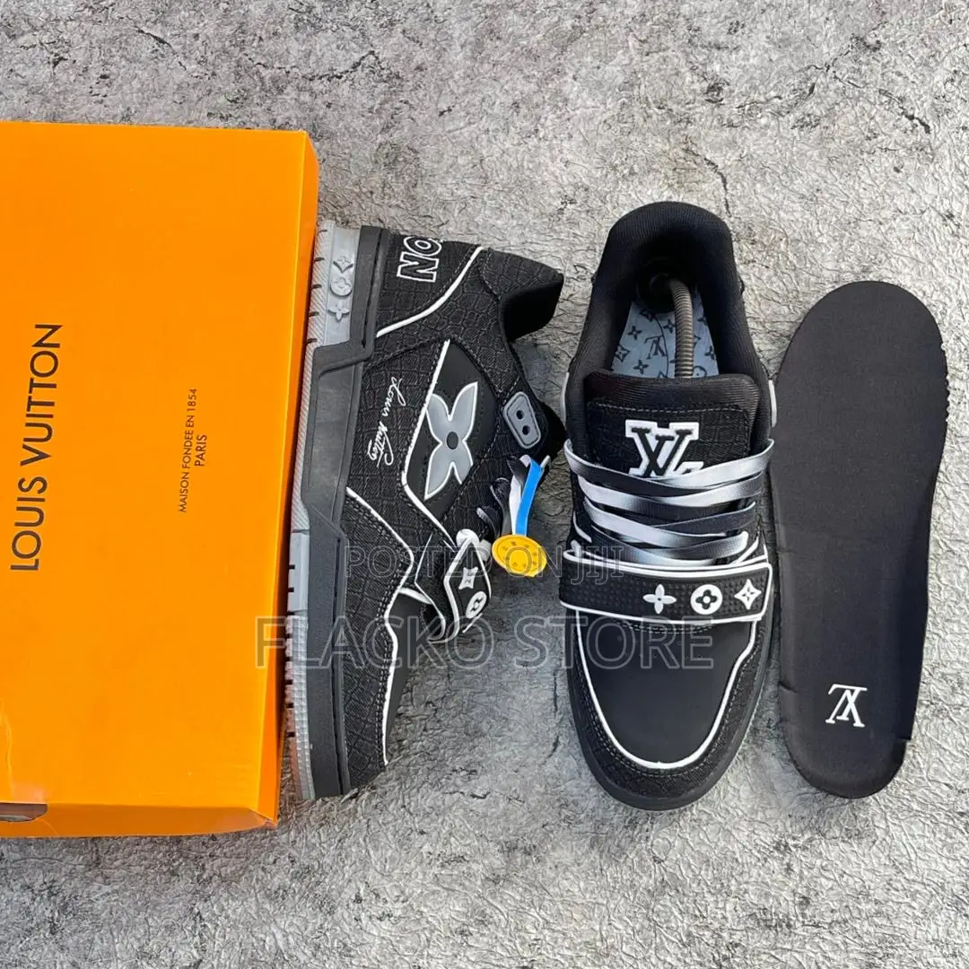 Original Louis Vuitton Denim Embossed Trainer Sneakers