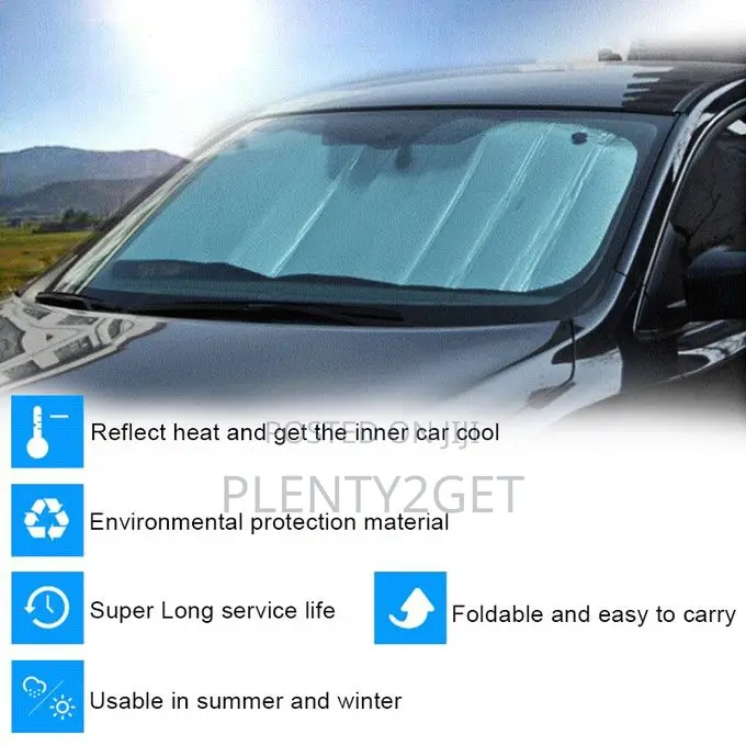 Car Sunshade,Uv Protection Heat Insulation Sunshade - Silver