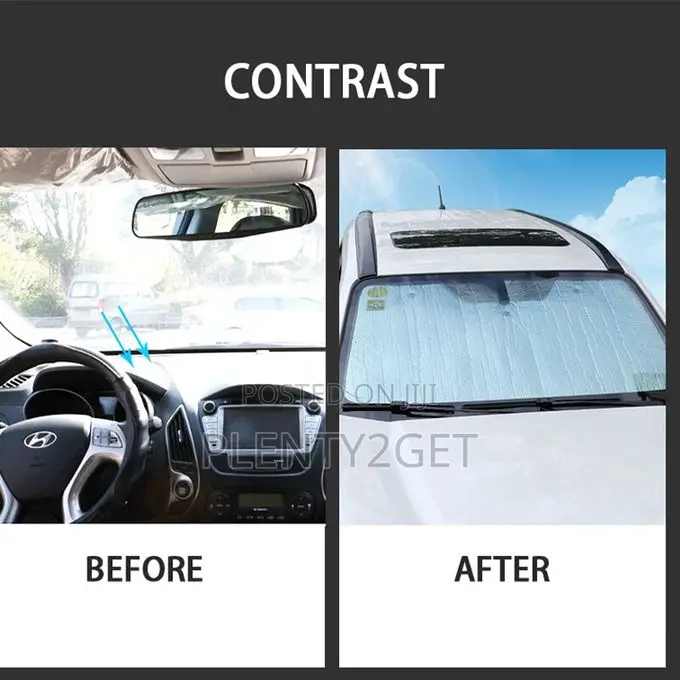 Car Sunshade,Uv Protection Heat Insulation Sunshade - Silver