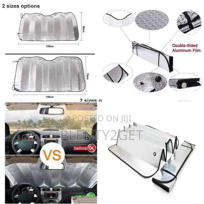 Car Sunshade,Uv Protection Heat Insulation Sunshade - Silver