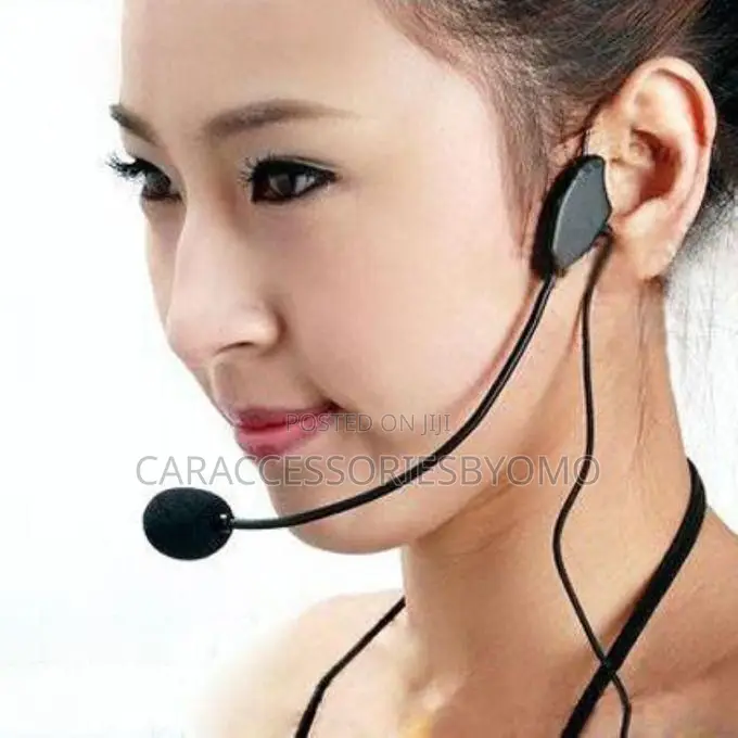 3.5mm Wired Headset Microphone Headworn Mic for Voice