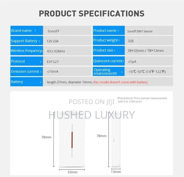 SONOFF DW1 433mhz Door Window Wireless Automation Modules