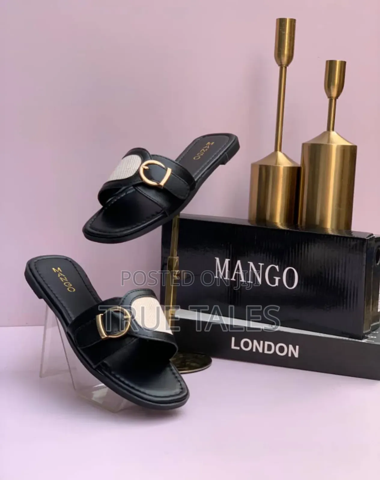 Mango Real Leather Flat Chic Slippers Sizes 37 To 43