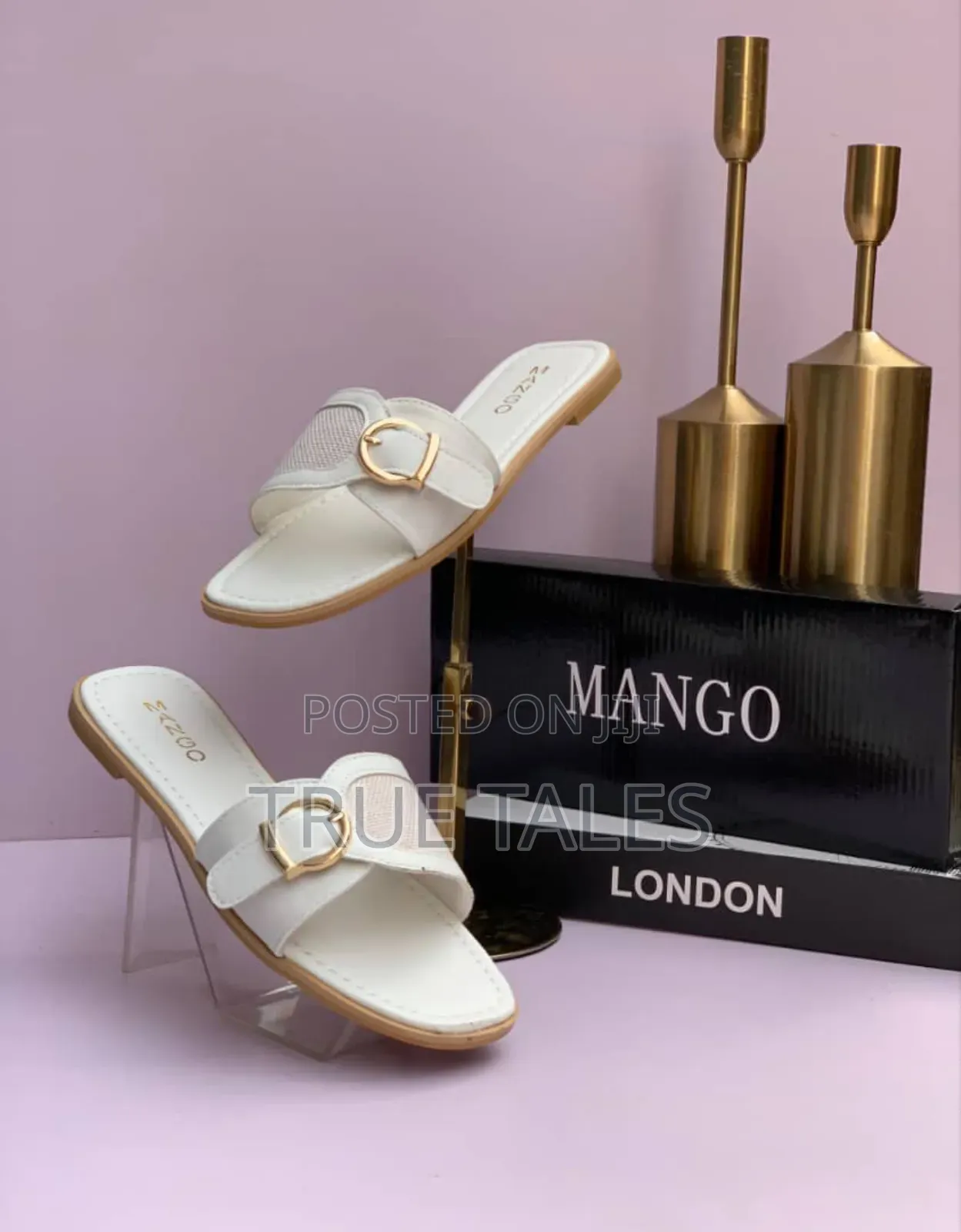 Mango Real Leather Flat Chic Slippers Sizes 37 To 43