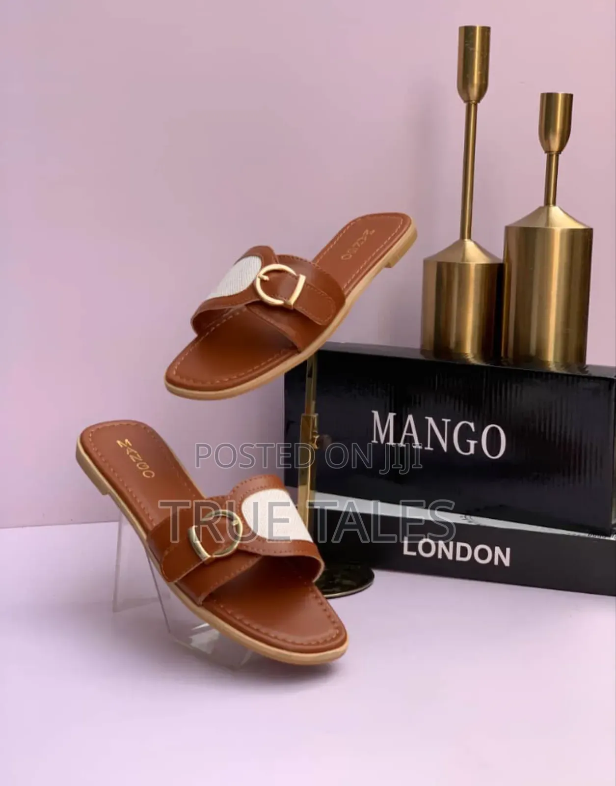 Mango Real Leather Flat Chic Slippers Sizes 37 To 43