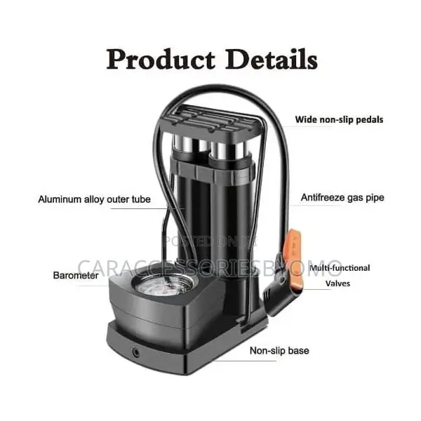 Foot Pump Heavy Compressor Cylinder With Pressure Gauge