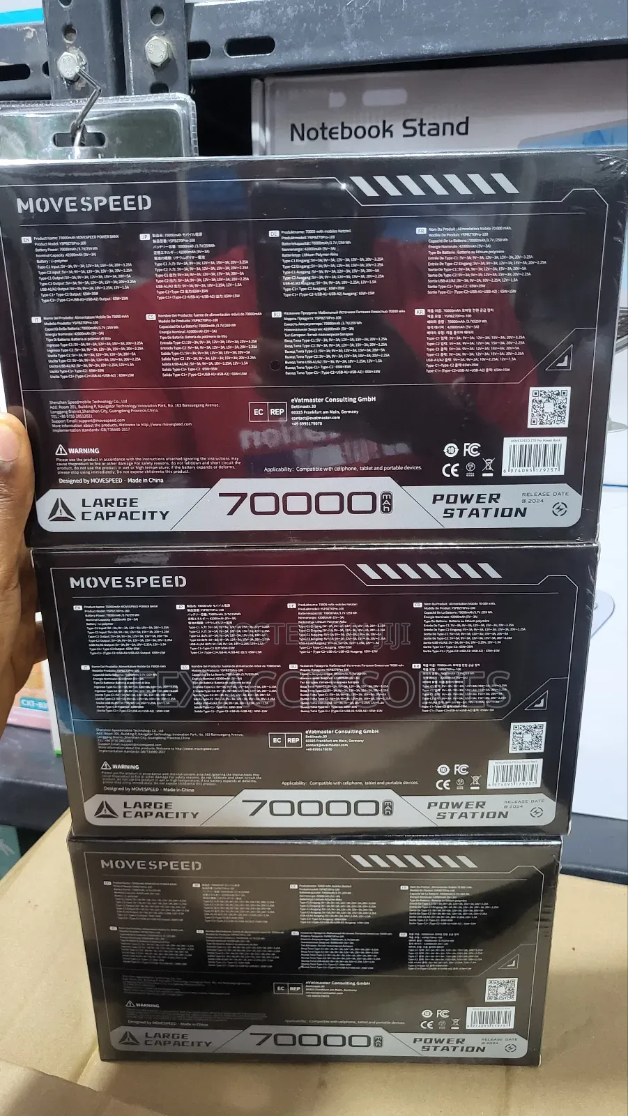 MOVESPEED Powerbank 70,000mah 100W,Outputs Fast Charging