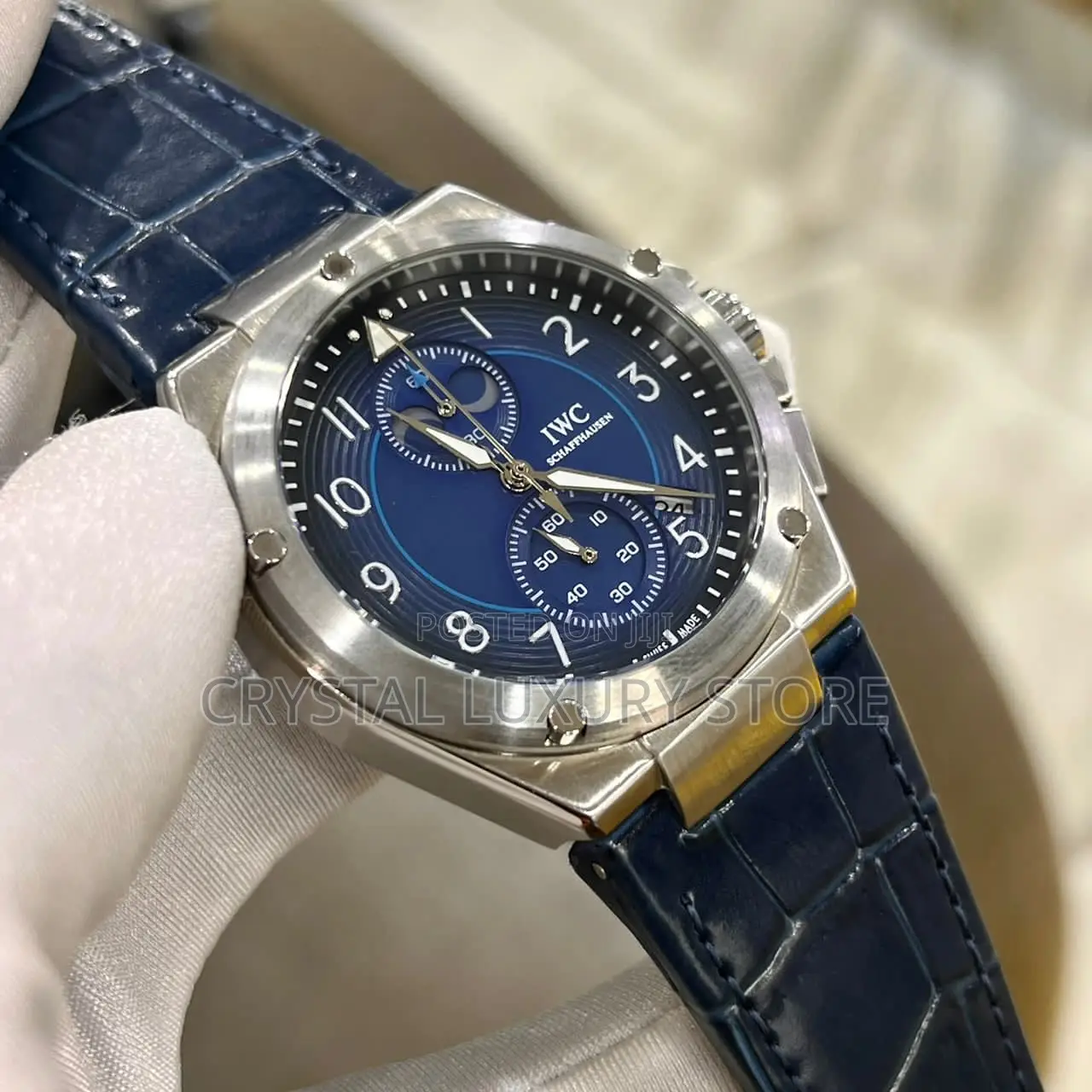 IWC Schaffhausen Quality Luxury Genuine Leather Wristwatch