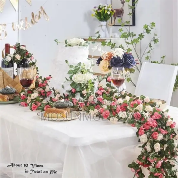 6pcs 66FT Flower Garland, Artificial Rose Vine Flowers