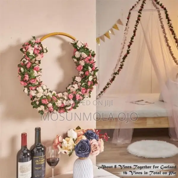 6pcs 66FT Flower Garland, Artificial Rose Vine Flowers