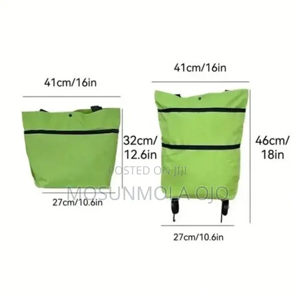 Supermarket Waterproof Pull-Out Shopping Bag (Green)