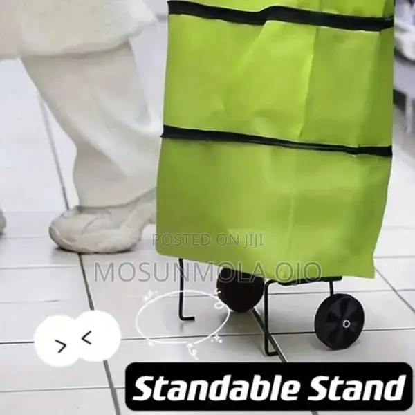 Supermarket Waterproof Pull-Out Shopping Bag (Green)