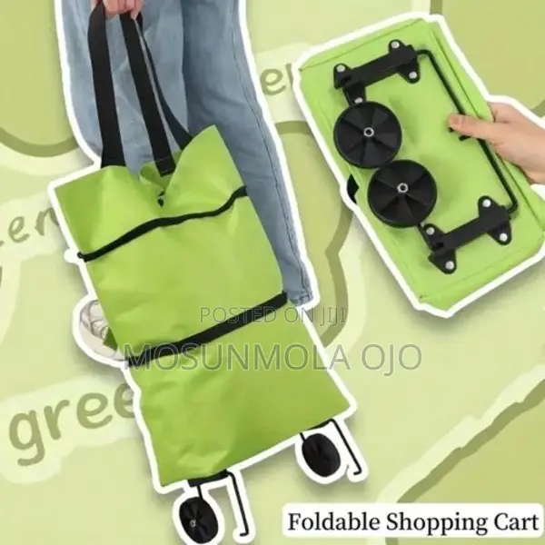 Supermarket Waterproof Pull-Out Shopping Bag (Green)