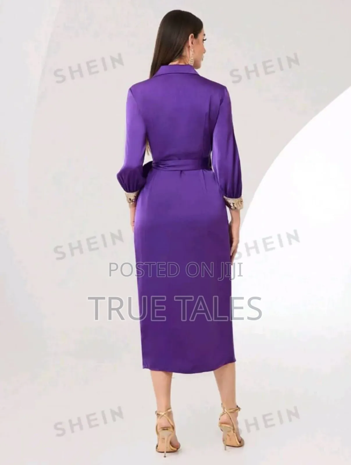 Ladies Formal Side Tie Purple Dress