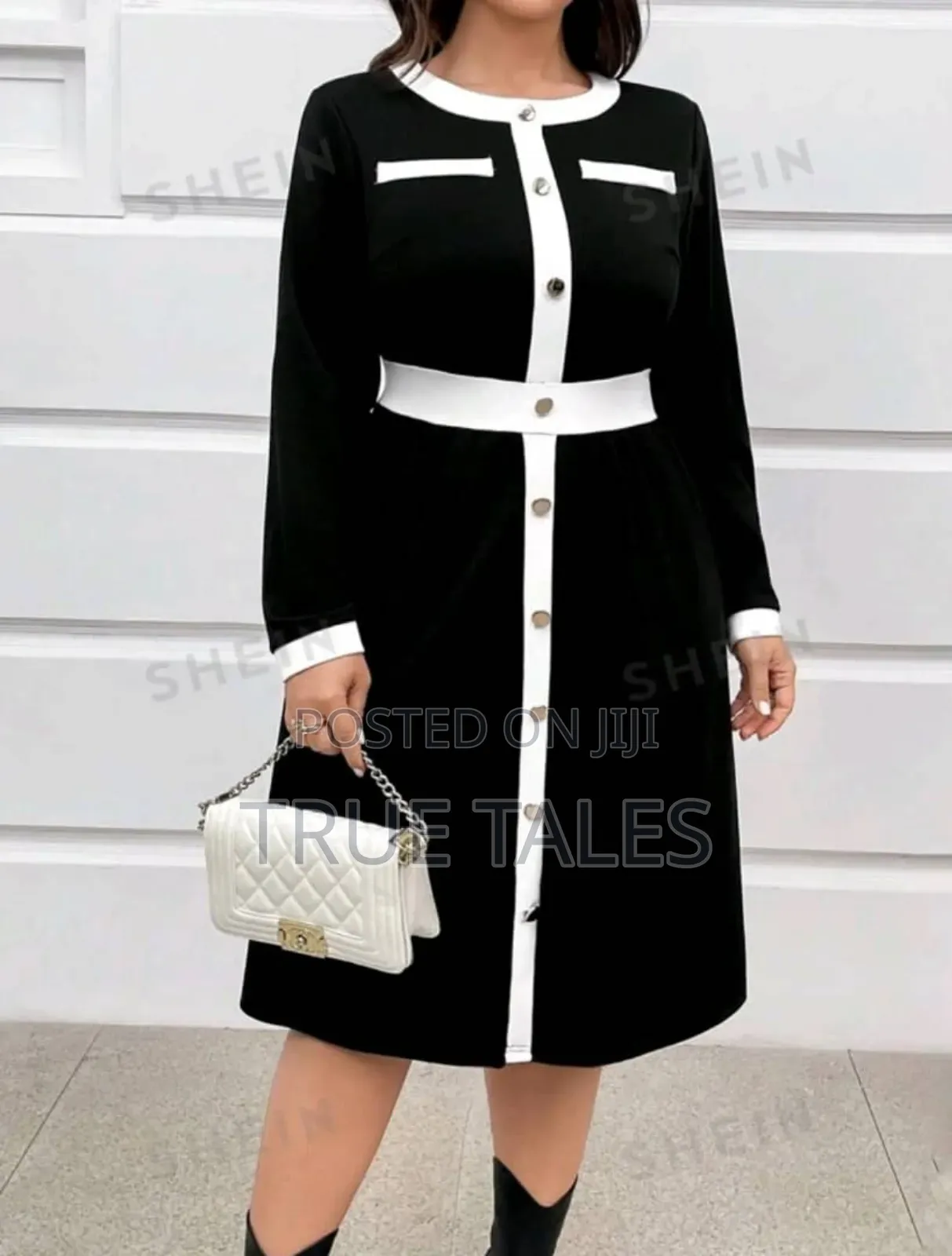 Black and White Ladies Formal Long Sleeves Office Wear