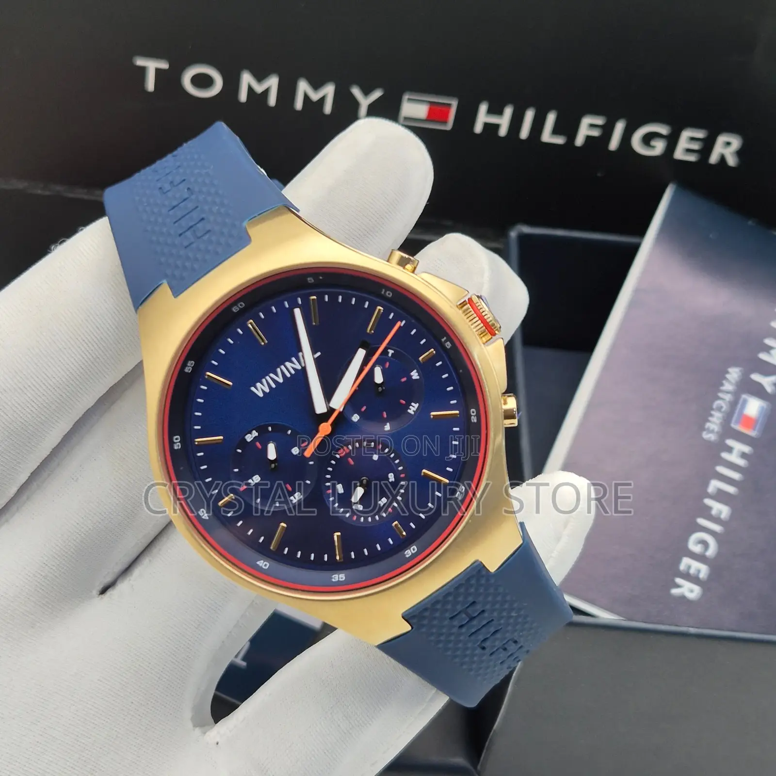 Tommy Hilfiger Quality Men Rubber Strap Wristwatch