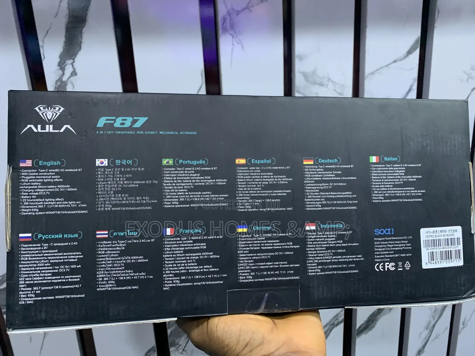 AULA F87 Pro 3 in 1 Hot-Swappable RGB Gasket Mechanical G K