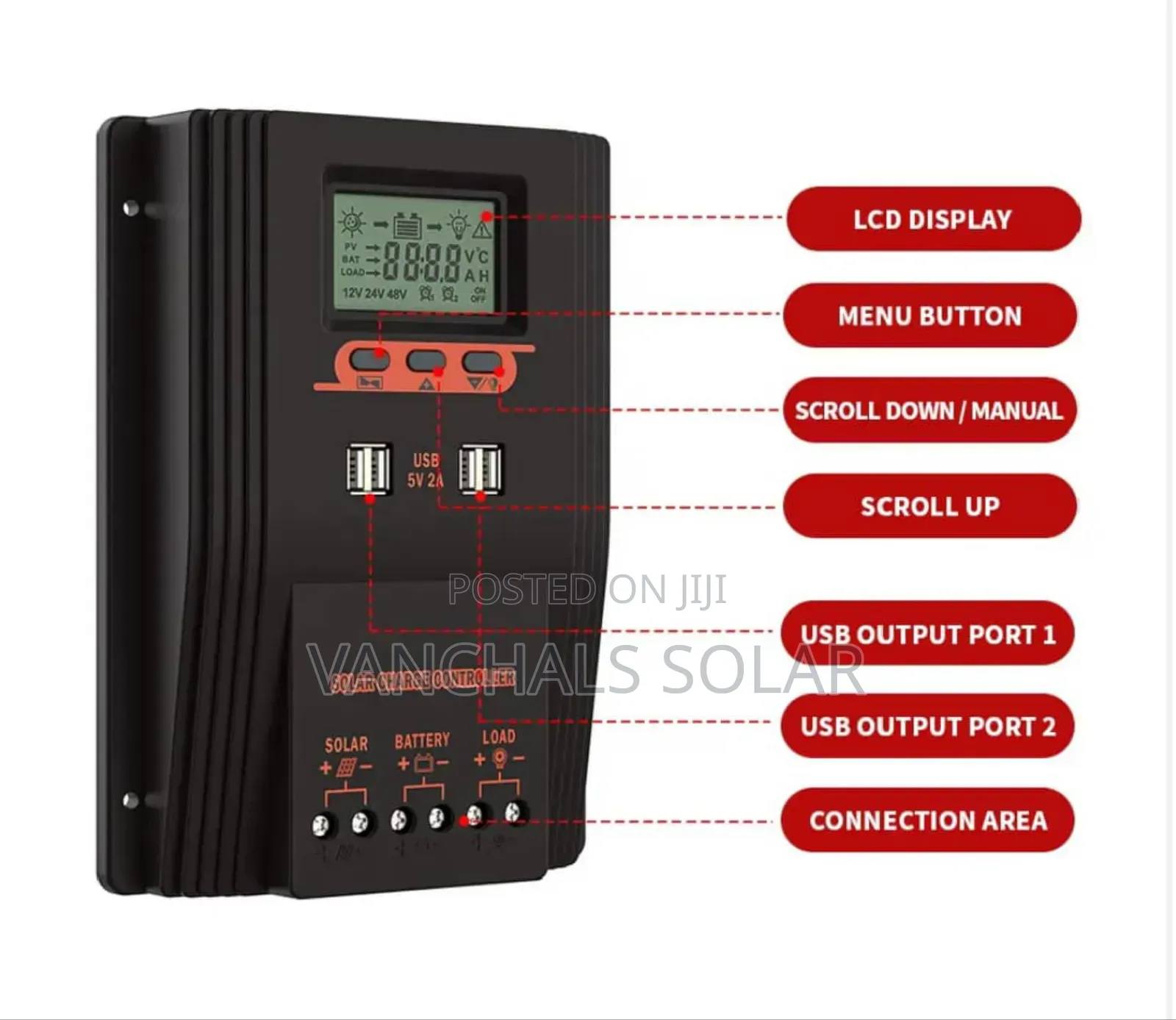 PWM Solar Charge Controller 100A 12/24/48v