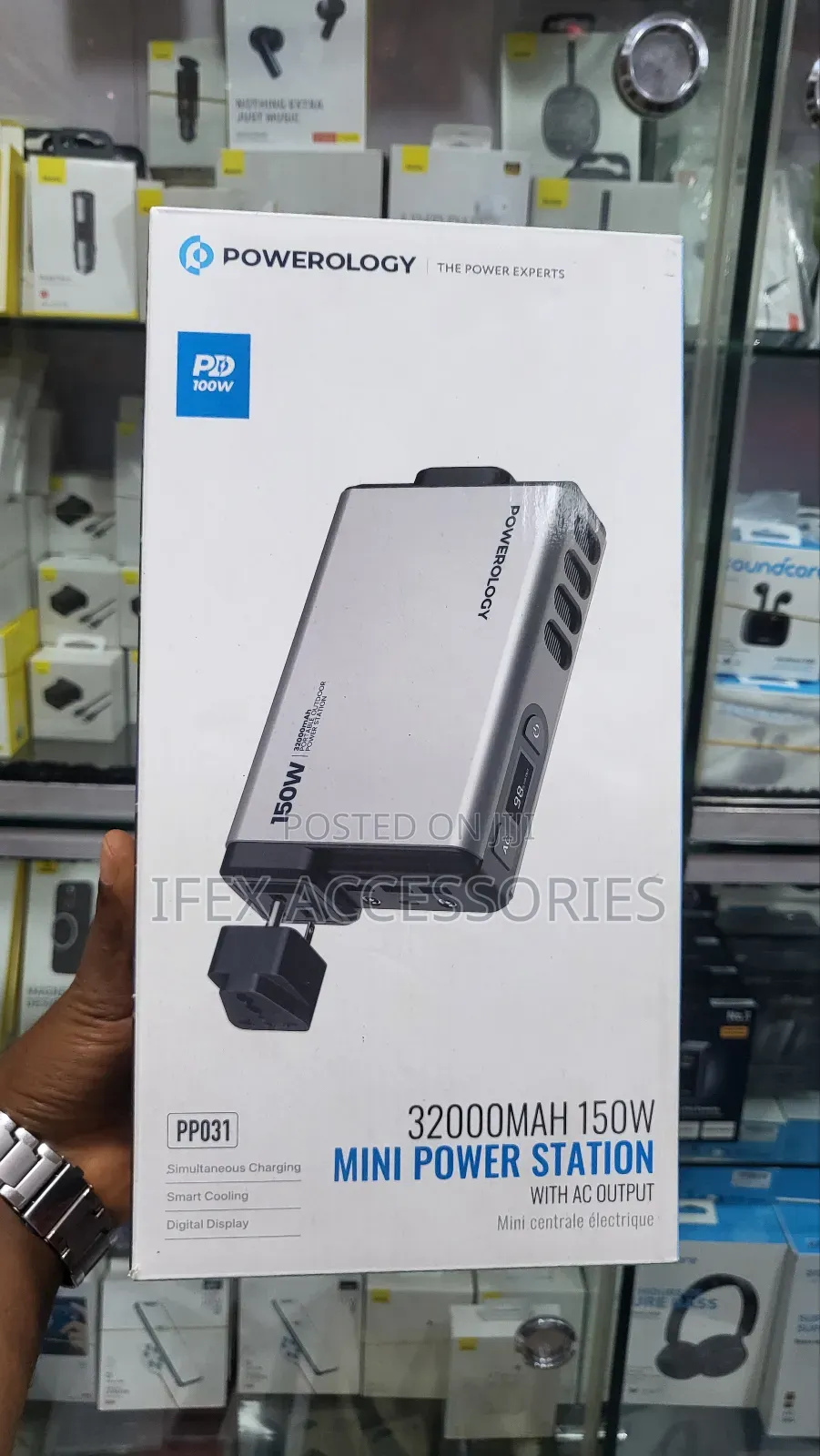 Powerology Mini Power Station With AC Output 150W 32000mah