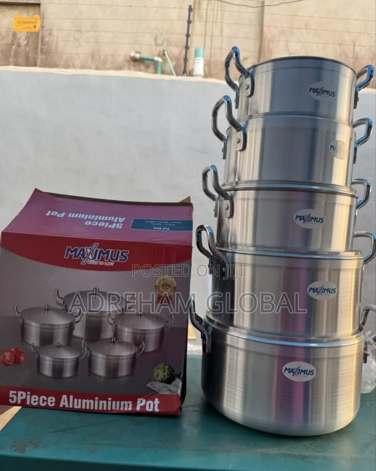 5pc Maximus Quality Aluminium Pot Size 20,22,24,26 28cm
