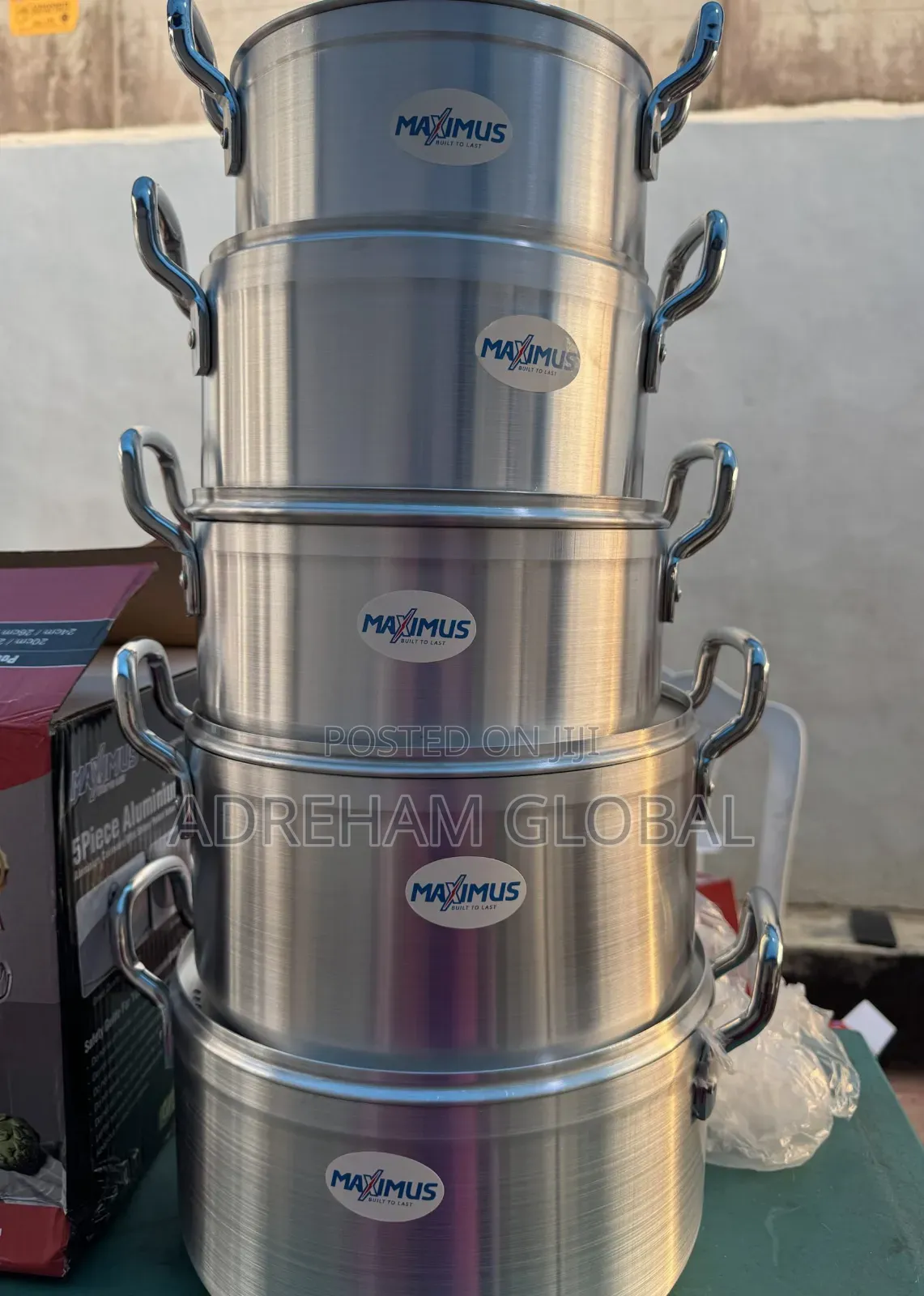 5pc Maximus Quality Aluminium Pot Size 20,22,24,26 28cm