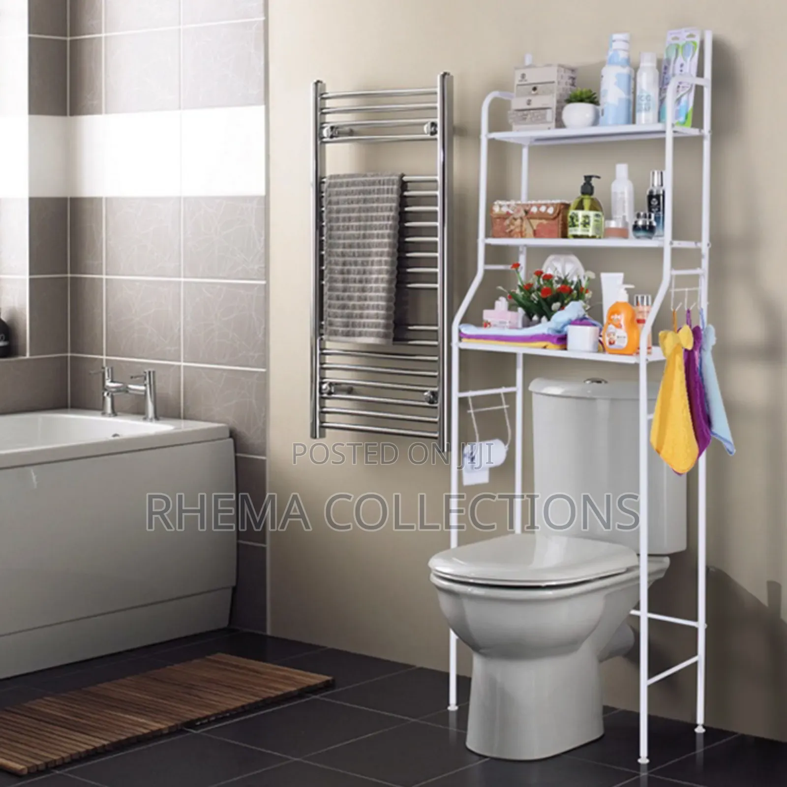 Multipurpose Bathroom Rack With Towel Hanger