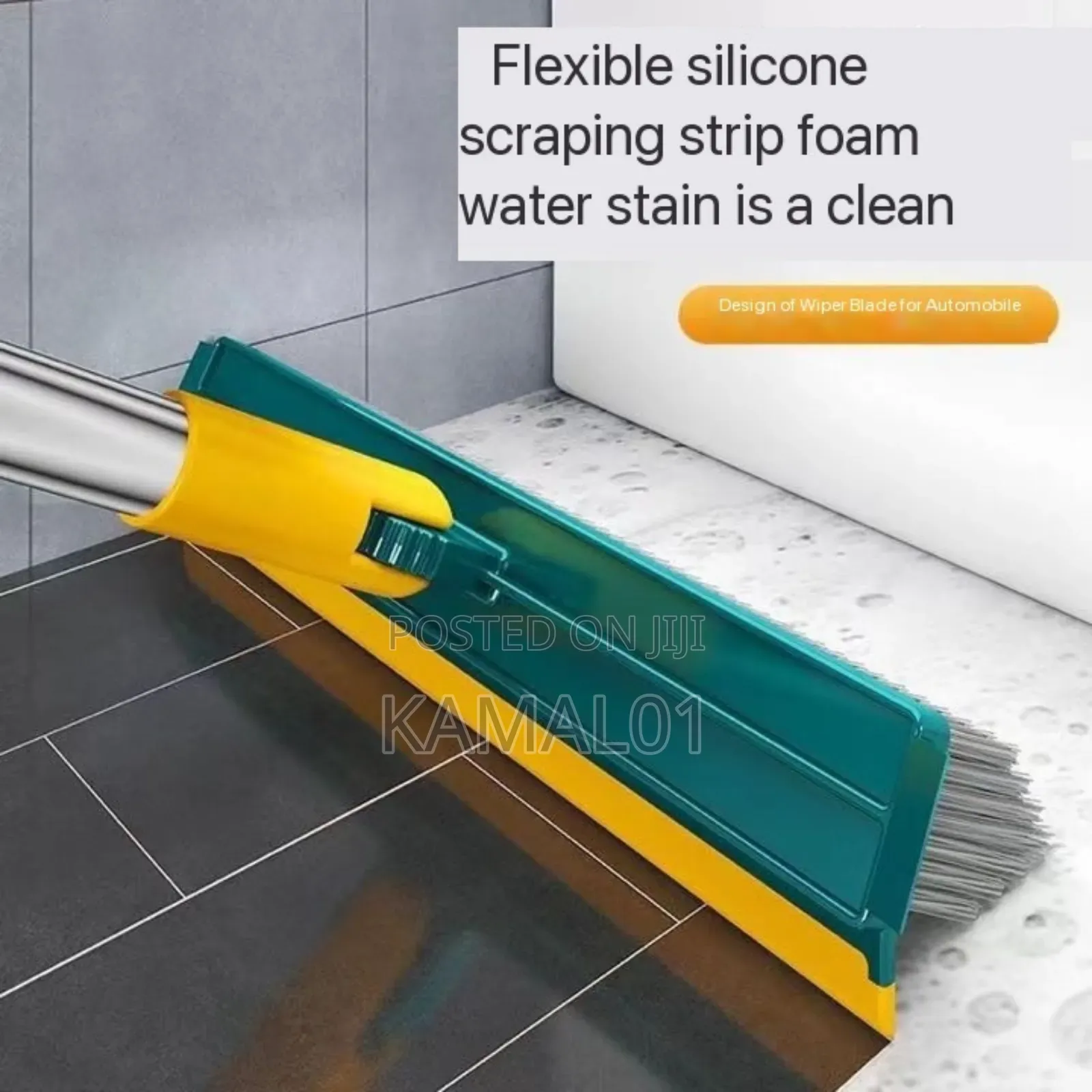 3 in 1 Bathroom Cleaning Brush, Wiper Tiles Cleaning Brush
