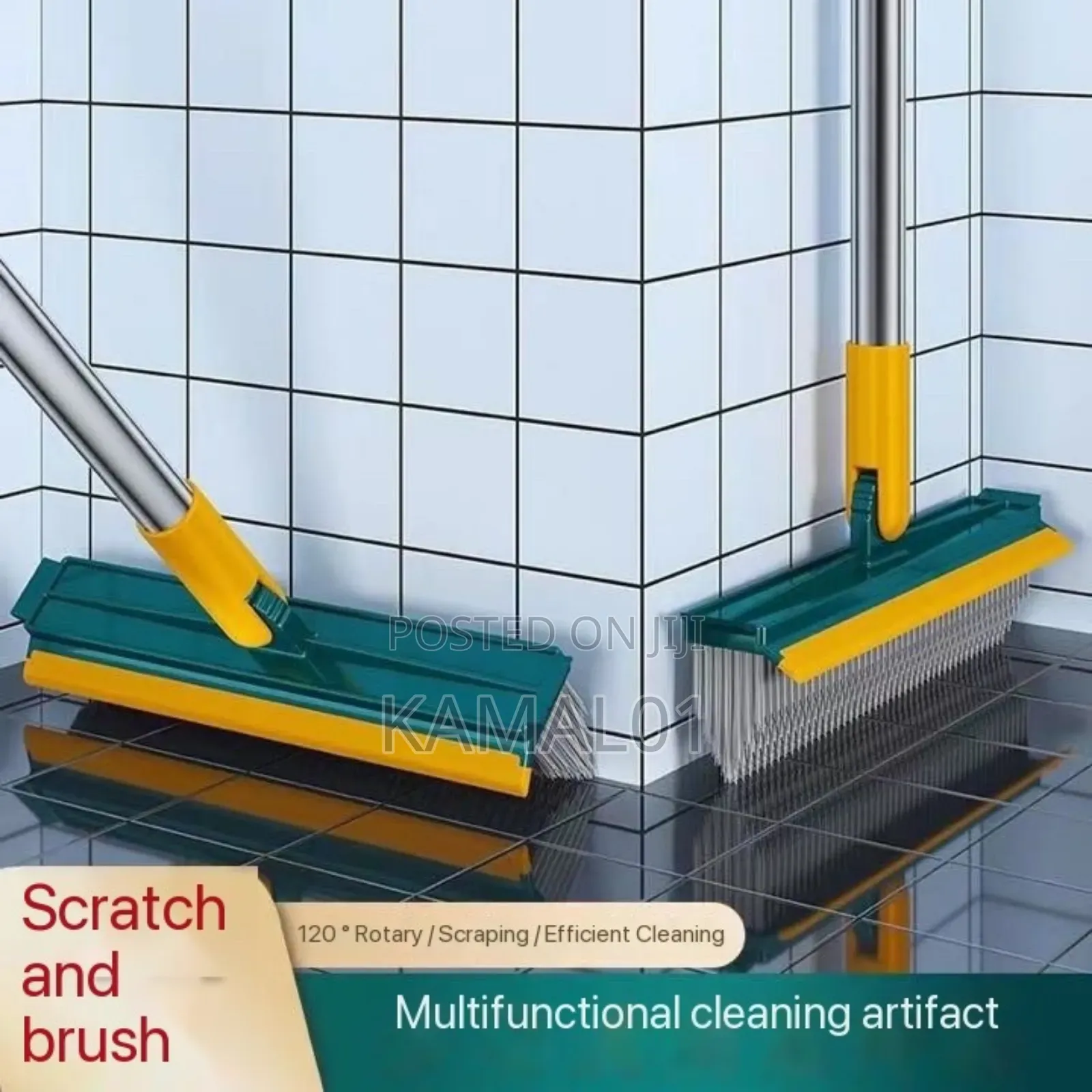 3 in 1 Bathroom Cleaning Brush, Wiper Tiles Cleaning Brush
