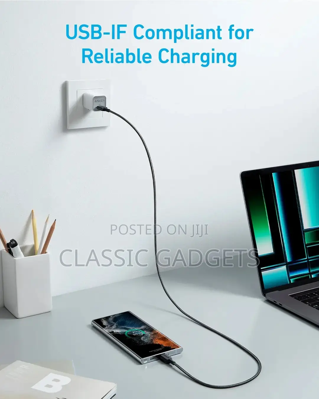Anker 322 USB-C to USB-C 3ft Braided Cable