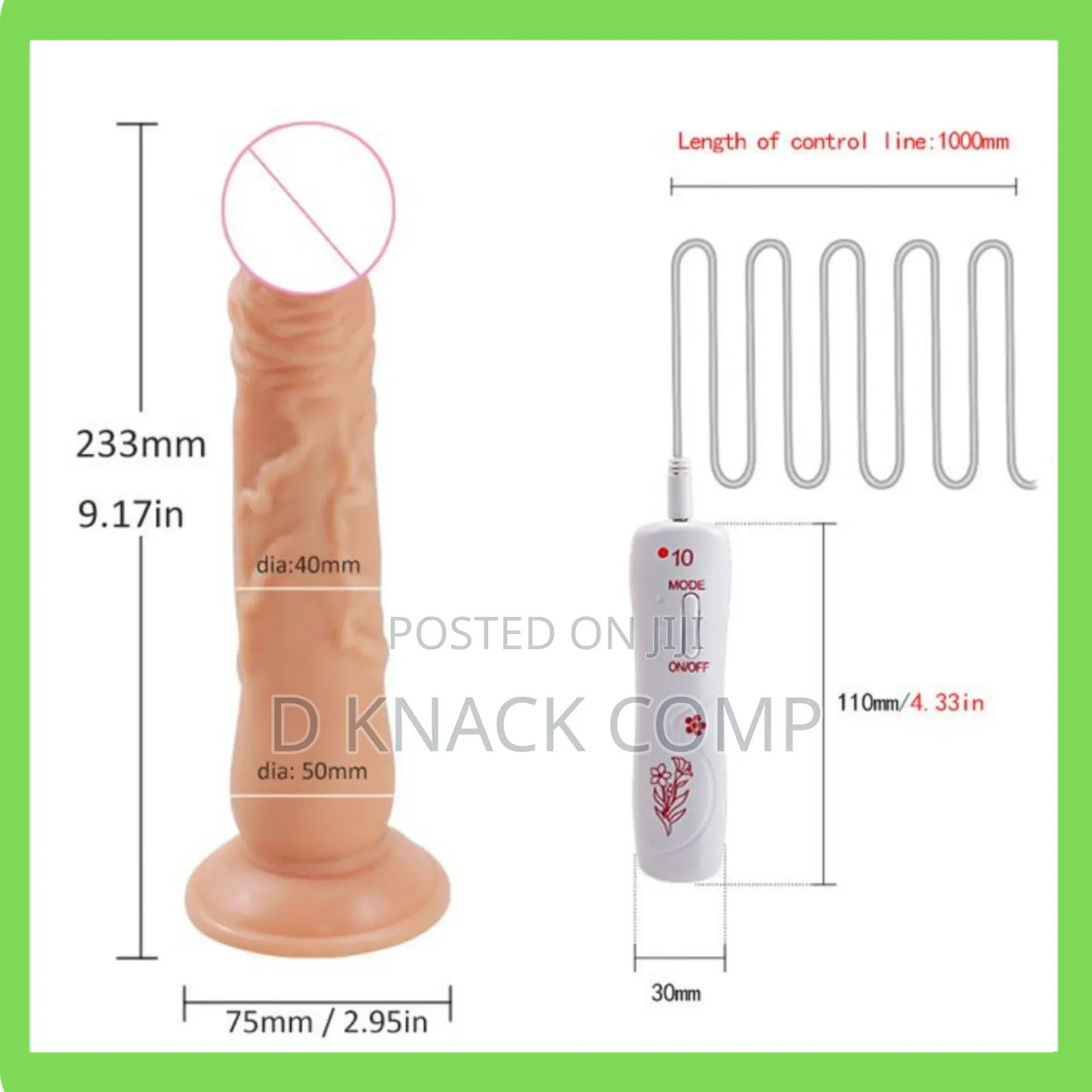 Realistic 10 Mode Dildo Vibrator With Battery Powered Remote
