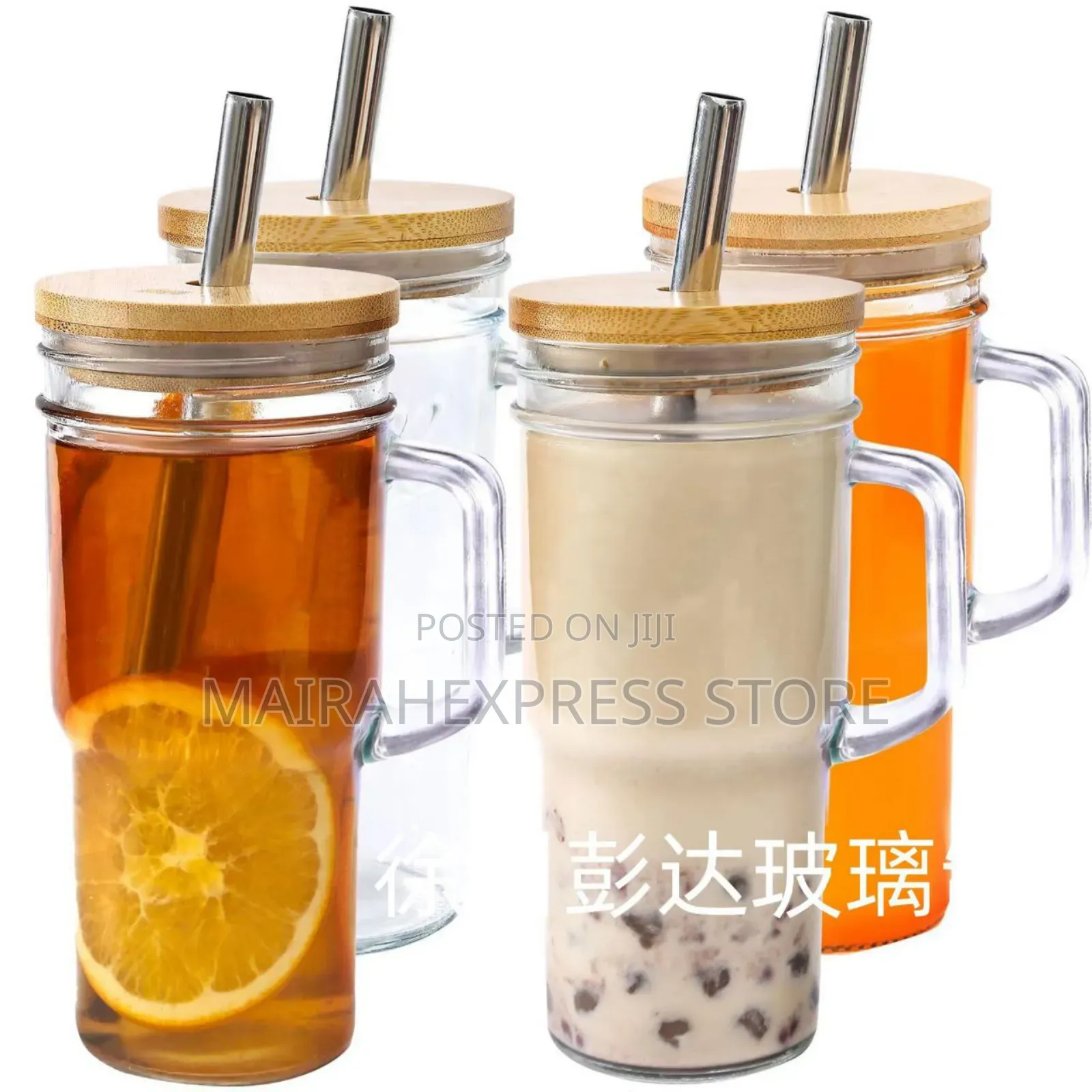 700ml Glass Cup With Bamboo Lid