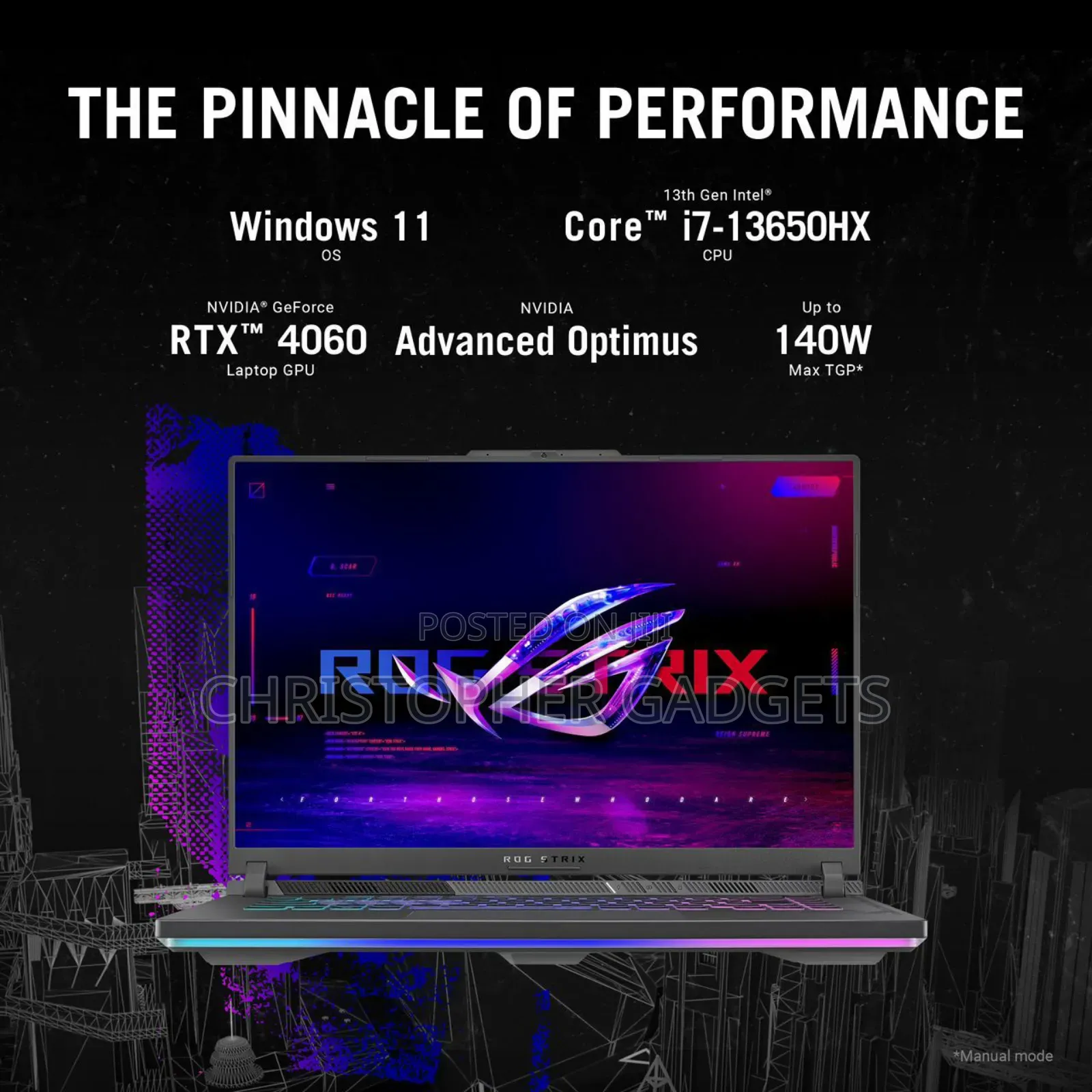 New Laptop Asus ROG Strix G16 G614 16GB Intel Core I7 SSD 1T