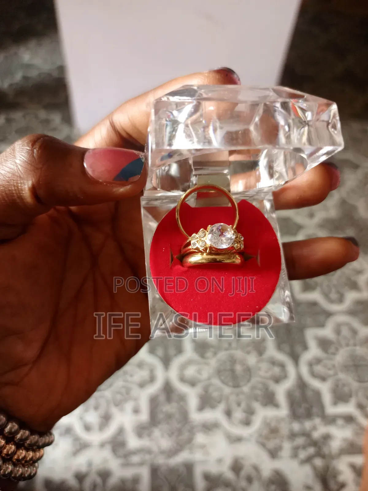 Rose Indiana Set of Wedding Ring 002 - Gold