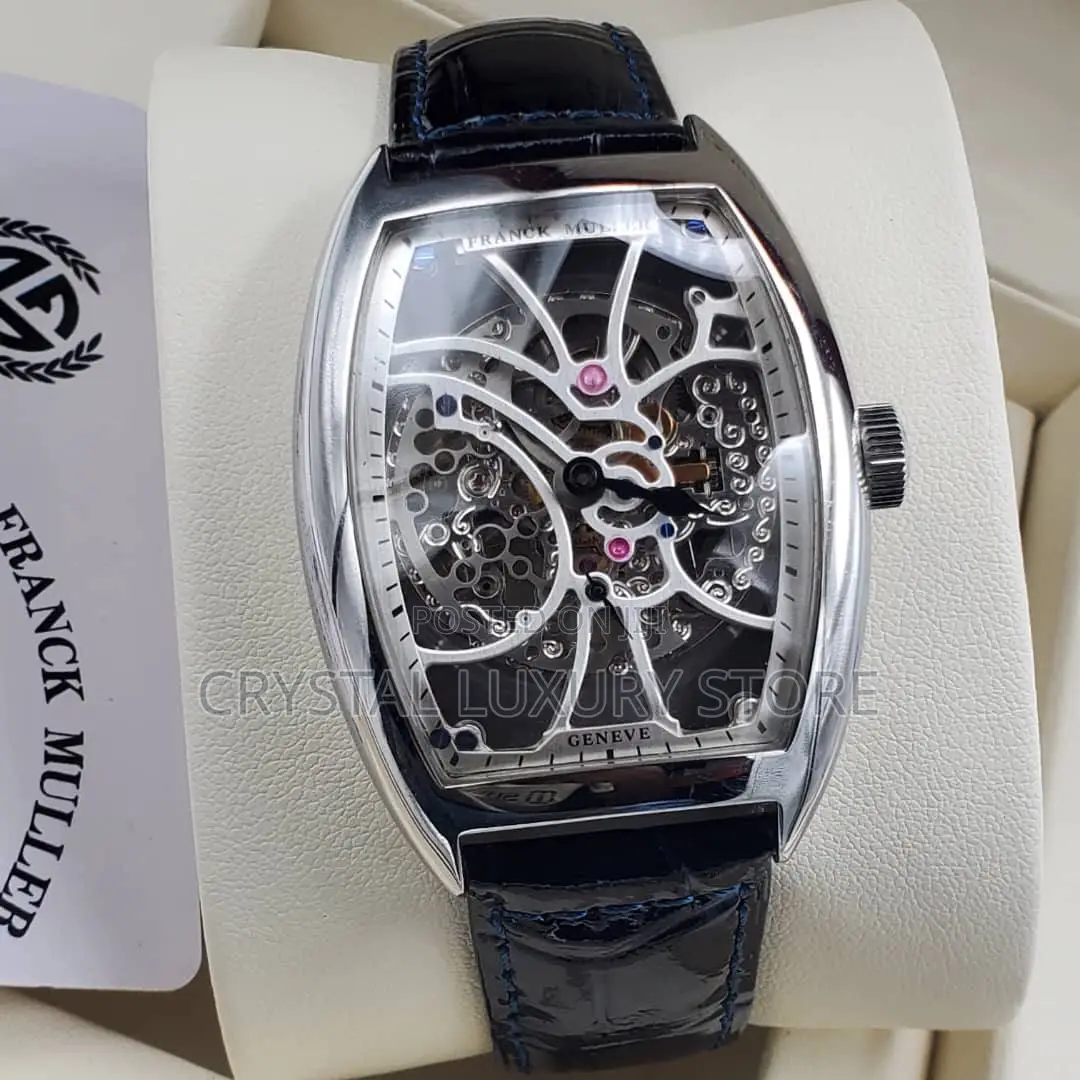 Franck Muller Quality Luxury Men Genuine Leather Wristwatch
