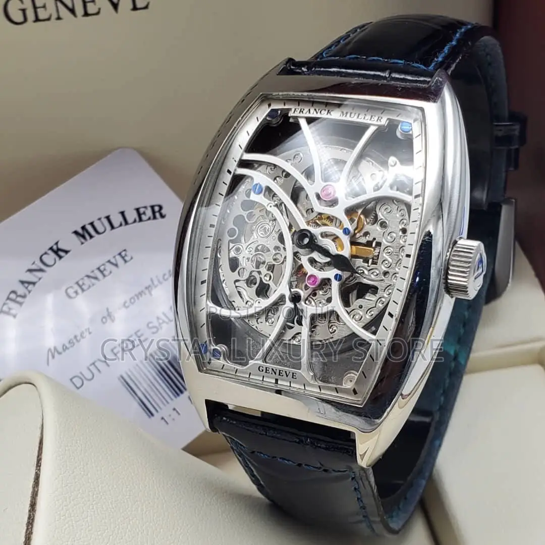 Franck Muller Quality Luxury Men Genuine Leather Wristwatch