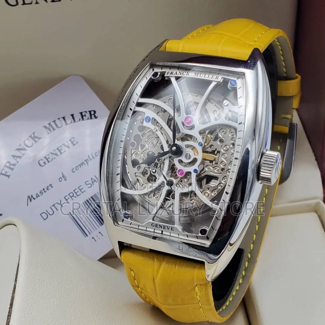 Franck Muller Quality Luxury Men Genuine Leather Wristwatch
