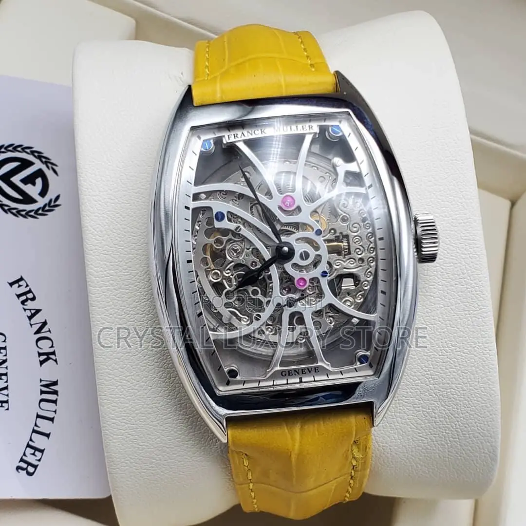 Franck Muller Quality Luxury Men Genuine Leather Wristwatch