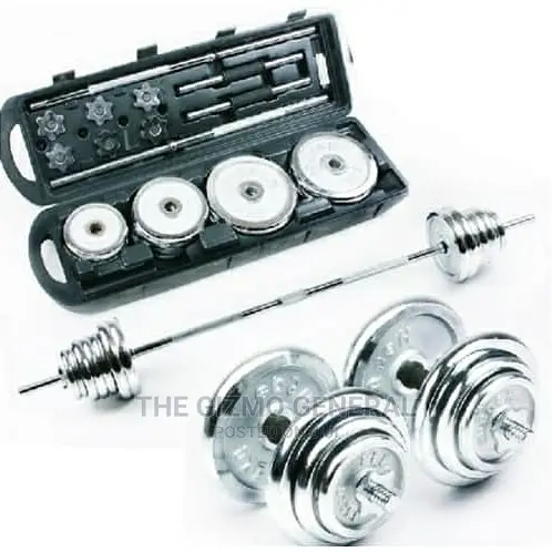 50KG Weight Set- Barbell + 2dumbbell Silver