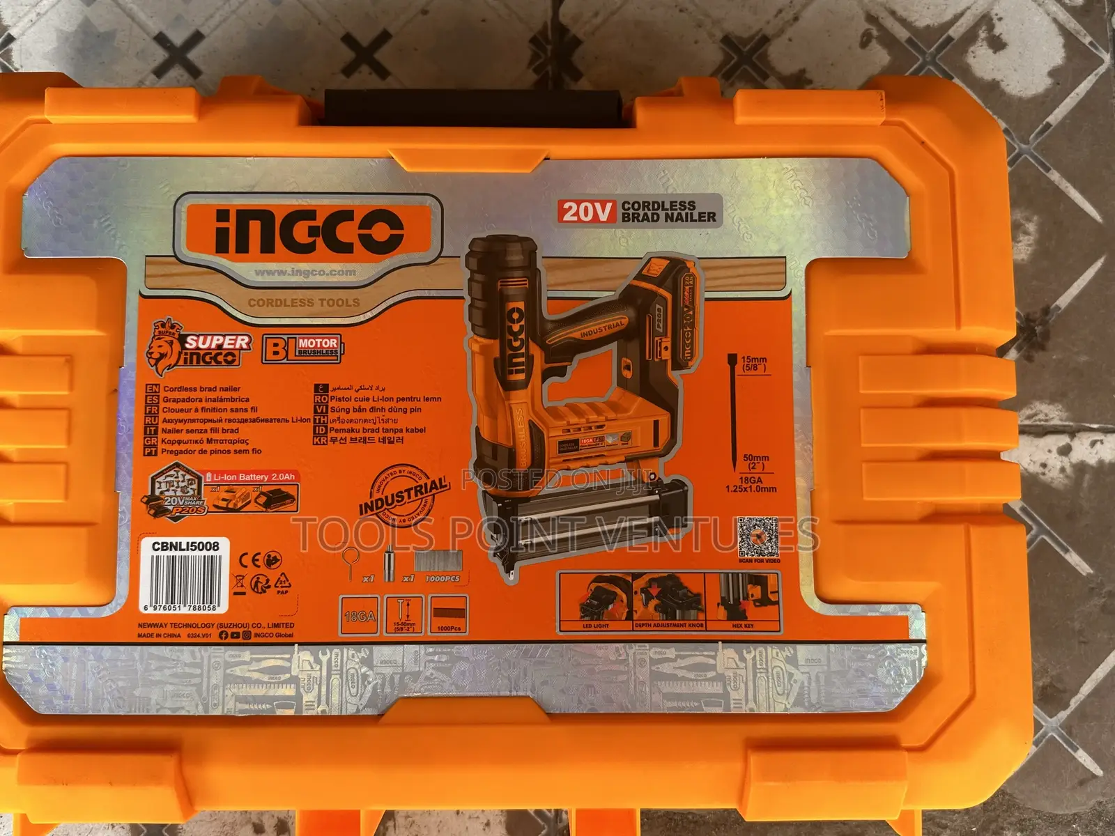 Ingco 20v Cordless Brad Nailer (Cbnli5008)